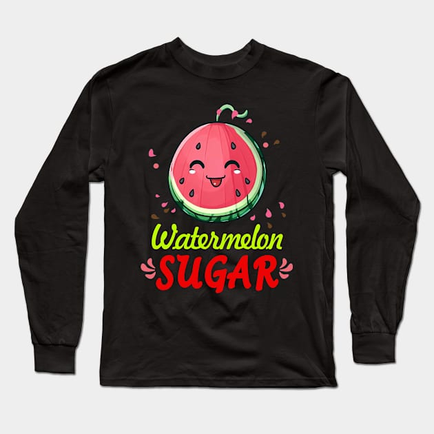 Watermelon Sugar Long Sleeve T-Shirt by RainasArt